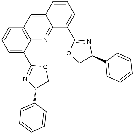 Acridine, 4,5-bis[(4S)-4,5-dihydro-4-phenyl-2-oxazolyl]- Structure