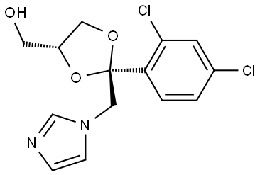 1,3-Dioxolane-4-methanol, 2-(2,4-dichlorophenyl)-2-(1H-imidazol-1-ylmethyl)-, (2R,4R)- Structure