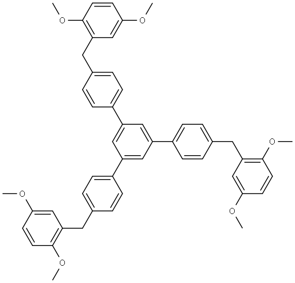 4,4''-bis(2,5-dimethoxybenzyl)-5'-(4-(2,5-dimethoxybenzyl)phenyl)-1,1':3',1''-terphenyl Structure