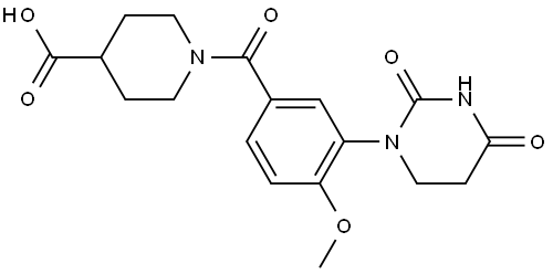 1-(3-(2,4-Dioxotetrahydropyrimidin-1(2H)-yl)-4-methoxybenzoyl)piperidine-4-carboxylic acid Structure