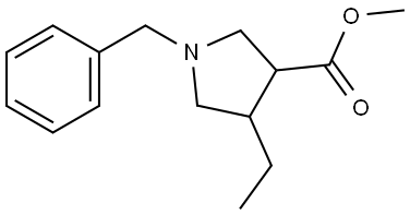 3-Pyrrolidinecarboxylic acid, 4-ethyl-1-(phenylmethyl)-, methyl ester Structure