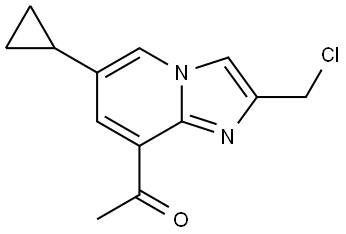 Ethanone, 1-[2-(chloromethyl)-6-cyclopropylimidazo[1,2-a]pyridin-8-yl]- Structure