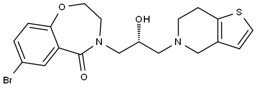 7-Bromo-4-[(2R)-3-(6,7-dihydrothieno[3,2-c]pyridin-5(4H)-yl)-2-hydroxypropyl]-3 Structure