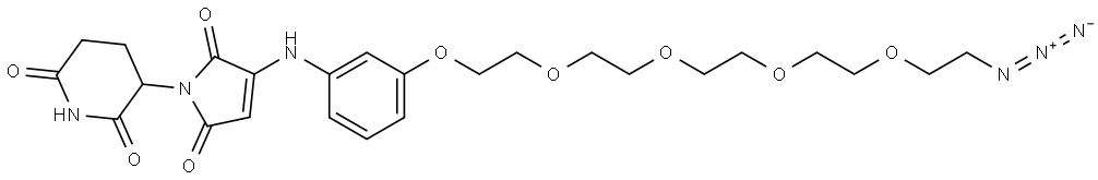 3-[3-({3-[(14-azido-3,6,9,12-tetraoxatetradecan-1-yl)oxy]phenyl}amino)-2,5-dioxo-2,5-dihydro-1H-pyrrol-1-yl]piperidine-2,6-dione Structure