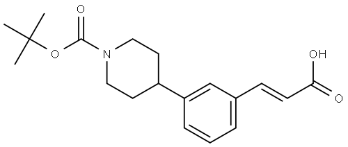 1-Piperidinecarboxylic acid, 4-[3-[(1E)-2-carboxyethenyl]phenyl]-, 1-(1,1-dimethylethyl) ester Structure