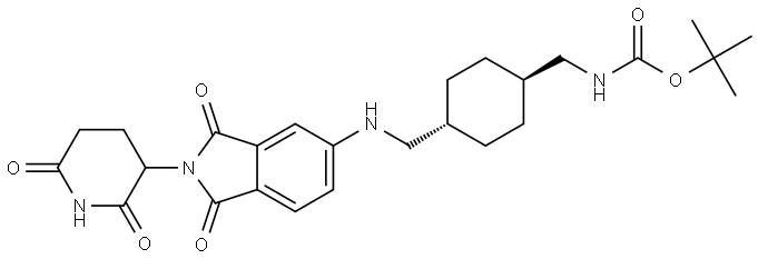 tert-butyl (((1r,4r)-4-(((2-(2,6-dioxopiperidin-3-yl)-1,3-dioxoisoindolin-5-yl)amino)methyl)cyclohexyl)methyl)carbamate Structure