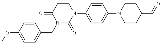 1-(4-(3-(4-Methoxybenzyl)-2,4-dioxotetrahydropyrimidin-1(2H)-yl)phenyl)piperidine-4-carbaldehyde Structure
