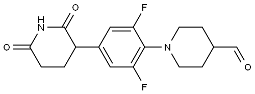 1-[4-(2,6-Dioxopiperidin-3-yl)-2,6-difluorophenyl]piperidine-4-carbaldehyde Structure