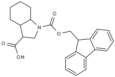 1H-Indole-1,3-dicarboxylic acid, octahydro-, 1-(9H-fluoren-9-ylmethyl) ester Structure