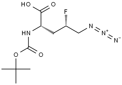 (2S,4S)-5-azido-2-{[(tert-butoxy)carbonyl]amino}-4-fluoropentanoic acid Structure