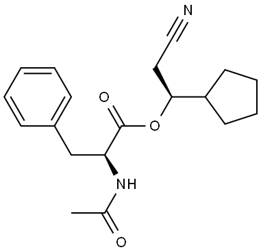 (S)-2-cyano-1-cyclopentylethyl acetyl-L-phenylalaninate Structure