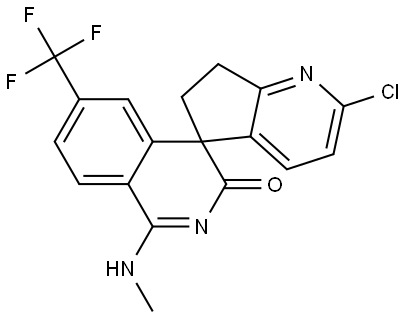2-(methylamino)-6'-(trifluoromethyl)-6,7-dihydro-1'H-spiro[cyclopenta[b]pyridine-5,4'-isoquinoline]-1',3'(2'H)-dione Structure