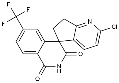 2-chloro-6'-(trifluoromethyl)-6,7-dihydro-1'H-spiro[cyclopenta[b]pyridine-5,4'-isoquinoline]-1',3'(2'H)-dione Structure