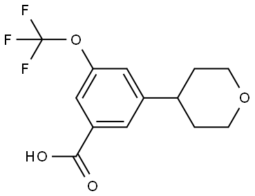 Benzoic acid, 3-(tetrahydro-2H-pyran-4-yl)-5-(trifluoromethoxy)- Structure