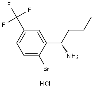 Benzenemethanamine, 2-bromo-α-propyl-5-(trifluoromethyl)-, hydrochloride (1:1), (αS)- Structure