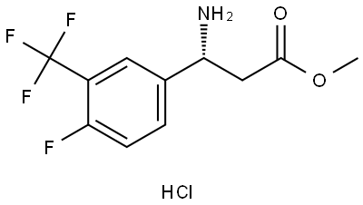 methyl (R)-3-amino-3-(4-fluoro-3-(trifluoromethyl)phenyl)propanoate hydrochloride Structure