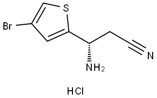 2-Thiophenepropanenitrile, β-amino-4-bromo-, hydrochloride (1:1), (βS)- Structure