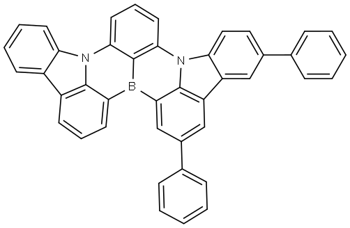 CzBNPh, Indolo[3,2,1-de]indolo[1′,2′,3′:1,8][1,4]benzazaborino[2,3,4-kl]phenazaborine, 2,5-diphenyl-(ACI)· Structure