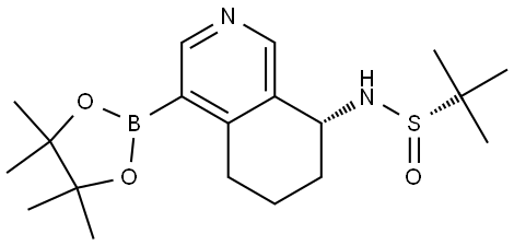 2-Propanesulfinamide, 2-methyl-N-[(8R)-5,6,7,8-tetrahydro-4-(4,4,5,5-tetramethyl-1,3,2-dioxaborolan-2-yl)-8-isoquinolinyl]-, [S(S)]- Structure
