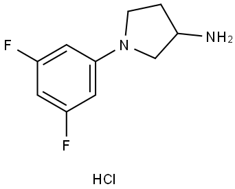 3-Pyrrolidinamine, 1-(3,5-difluorophenyl)-, hydrochloride (1:1) Structure