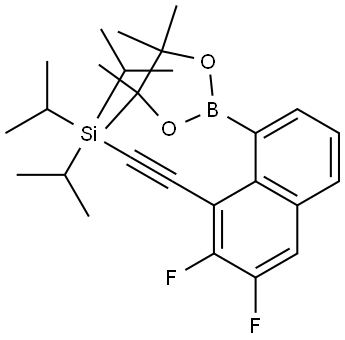 ((2,3-Difluoro-8-(4,4,5,5-tetramethyl-1,3,2-dioxaborolan-2-yl)naphthalen-1-yl)ethynyl)triisopropylsilane Structure