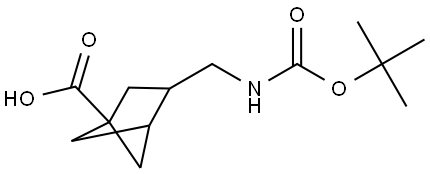 3-(((tert-Butoxycarbonyl)amino)methyl)bicyclo[2.1.1]hexane-1-carboxylic acid Structure