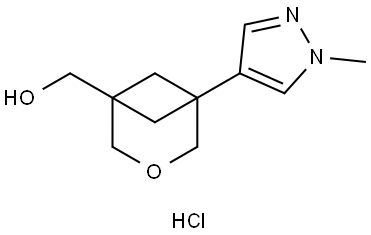 3-Oxabicyclo[3.1.1]heptane-1-methanol, 5-(1-methyl-1H-pyrazol-4-yl)-, hydrochlor… Structure