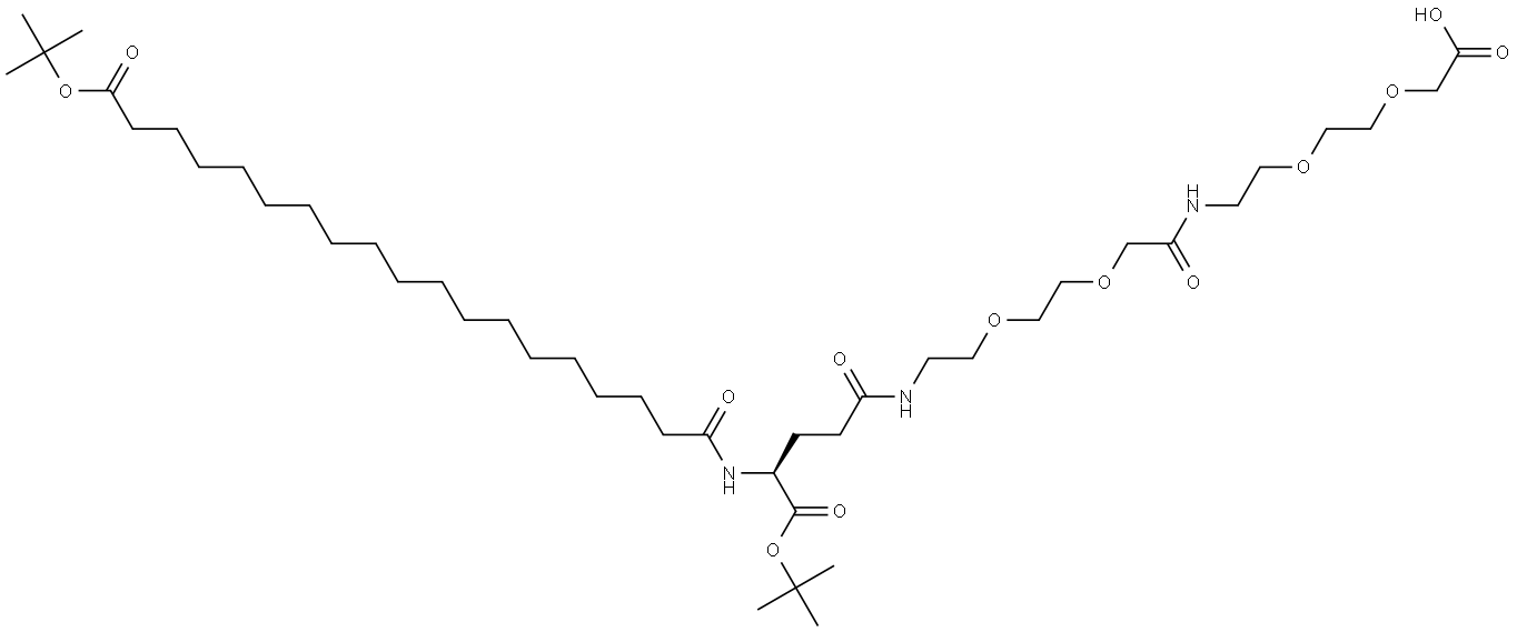 3,6,12,15-Tetraoxa-9,18,23-triazadotetracontanedioic acid, 22-[(1,1-dimethylethoxy)carbonyl]-10,19,24-trioxo-, 42-(1,1-dimethylethyl) ester, (22S)- Structure