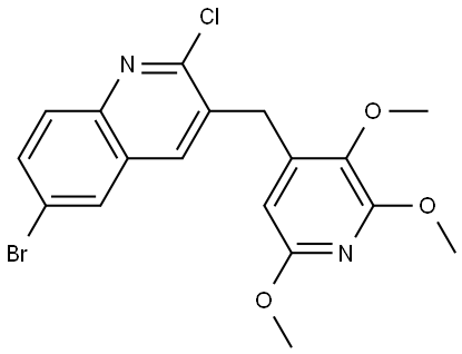6-bromo-2-chloro-3-((2,3,6-trimethoxypyridin-4-yl)methyl)quinoline Structure
