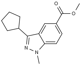 1H-Indazole-5-carboxylic acid, 3-cyclopentyl-1-methyl-, methyl ester Structure