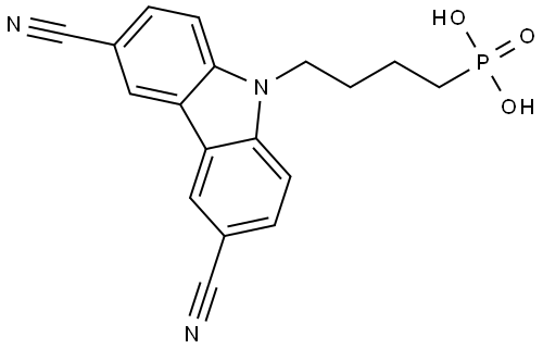 (4-(3,6-dicyano-9H-carbazol-9-yl)butyl)phosphonic acid Structure