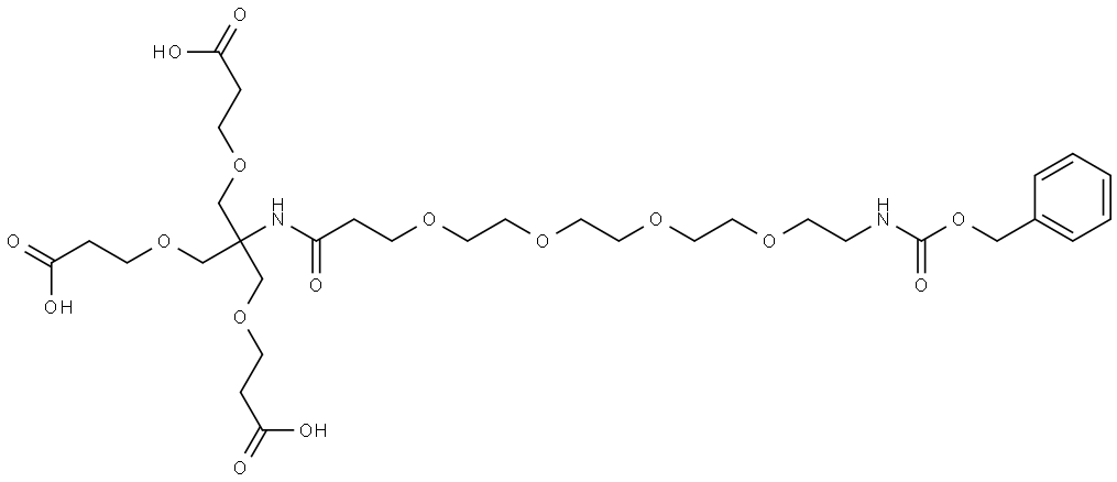 (Cbz-amino-PEG4-amide)-tri-(carboxyethoxymethyl)-methane Structure