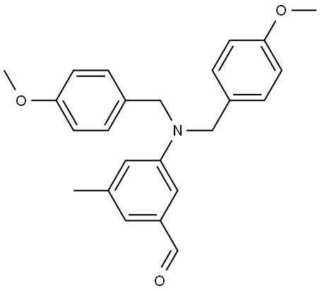 Benzaldehyde, 3-[bis[(4-methoxyphenyl)methyl]amino]-5-methyl- Structure