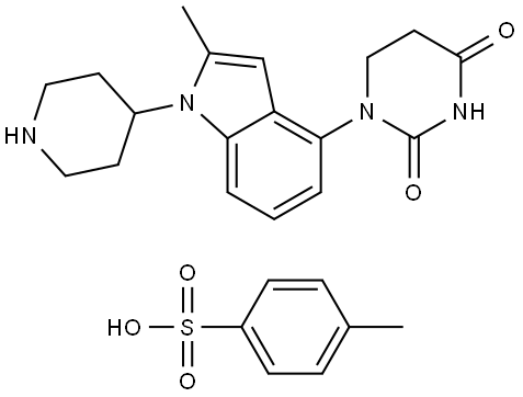 1-(2-Methyl-1-(piperidin-4-yl)-1H-indol-4-yl)dihydropyrimidine-2,4(1H,3H)-dione 4-methylbenzenesulfonate Structure