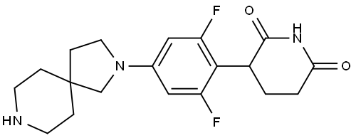 3-(2,6-Difluoro-4-(2,8-diazaspiro[4.5]decan-2-yl)phenyl)piperidine-2,6-dione Structure