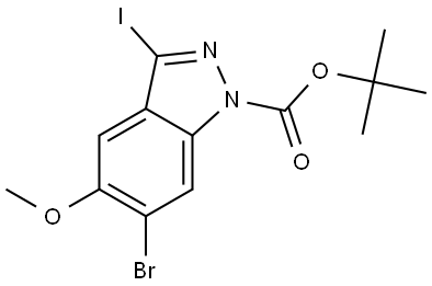 tert-butyl 6-bromo-3-iodo-5-methoxyindazole-1-carboxylate Structure