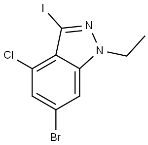 6-Bromo-4-chloro-1-ethyl-3-iodo-1H-indazole Structure