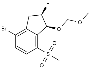 1H-Indene, 4-bromo-2-fluoro-2,3-dihydro-1-(methoxymethoxy)-7-(methylsulfonyl)-, (1S,2R)- Structure