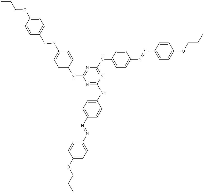 N2,N4,N6-tris(4-((E)-(4-propoxyphenyl)diazenyl)phenyl)-1,3,5-triazine-2,4,6-triamine Structure