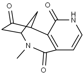 6-Methyl-2,7,8,10-tetrahydro-7,10-methanopyrido[4,3-c]azocine-1,5,9(6H)-trione Structure