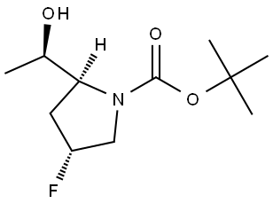 tert-Butyl (2S,4R)-4-fluoro-2-((R)-1-hydroxyethyl)pyrrolidine-1-carboxylate Structure