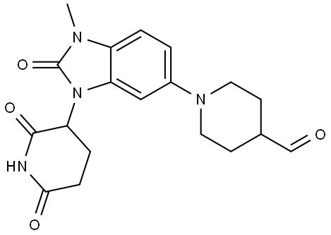 1-(3-(2,6-Dioxopiperidin-3-yl)-1-methyl-2-oxo-2,3-dihydro-1H-benzo[d]imidazol-5-yl)piperidine-4-carbaldehyde Structure
