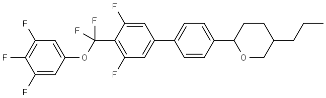2H-Pyran, 2-[4′-[difluoro(3,4,5-trifluorophenoxy)methyl]-3′,5′-difluoro[1,1′-biphenyl]-4-yl]tetrahydro-5-propyl- Structure