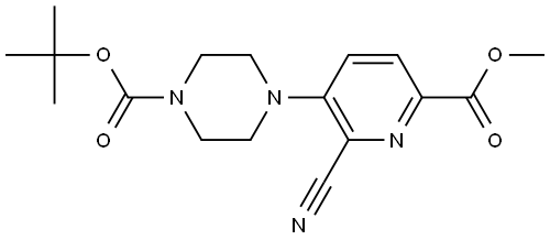 tert‑butyl 4‑(2‑cyano‑6‑(methoxycarbonyl)pyridin‑3‑yl)piperazine‑1‑carboxylate Structure
