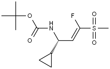 tert-Butyl (S,E)-(1-cyclopropyl-3-fluoro-3-(methylsulfonyl)allyl)carbamate Structure