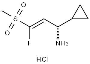(S,E)-1-Cyclopropyl-3-fluoro-3-(methylsulfonyl)prop-2-en-1-amine hydrochloride Structure