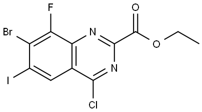 Ethyl 7-bromo-4-chloro-8-fluoro-6-iodoquinazoline-2-carboxylate Structure