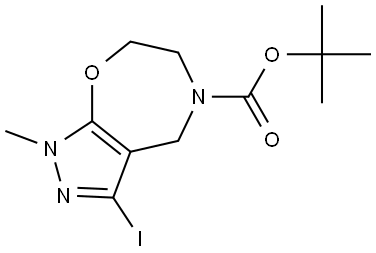tert-Butyl 3-iodo-1-methyl-1,4,6,7-tetrahydro-5H-pyrazolo[4,3-f][1,4]oxazepine-5-carboxylate Structure