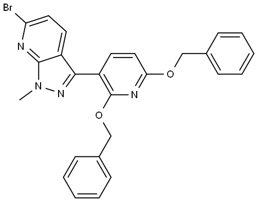 3-(2,6-Bis(benzyloxy)pyridin-3-yl)-6-bromo-1-methyl-1H-pyrazolo[3,4-b]pyridine Structure