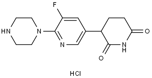 3-(5-Fluoro-6-(piperazin-1-yl)pyridin-3-yl)piperidine-2,6-dione hydrochloride Structure
